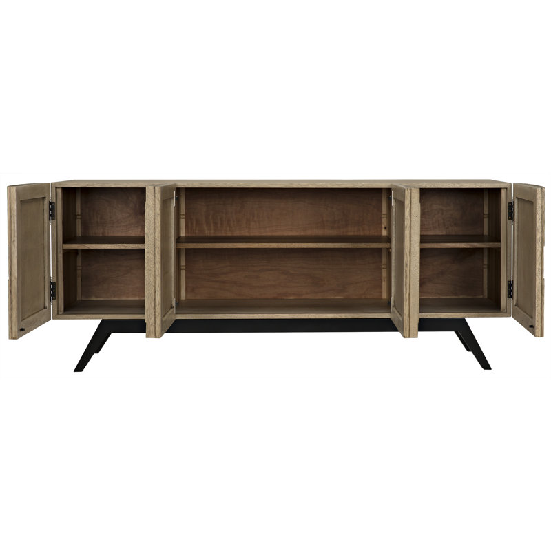 Illusion 78'' W Solid Wood Buffet, Bleached Walnut