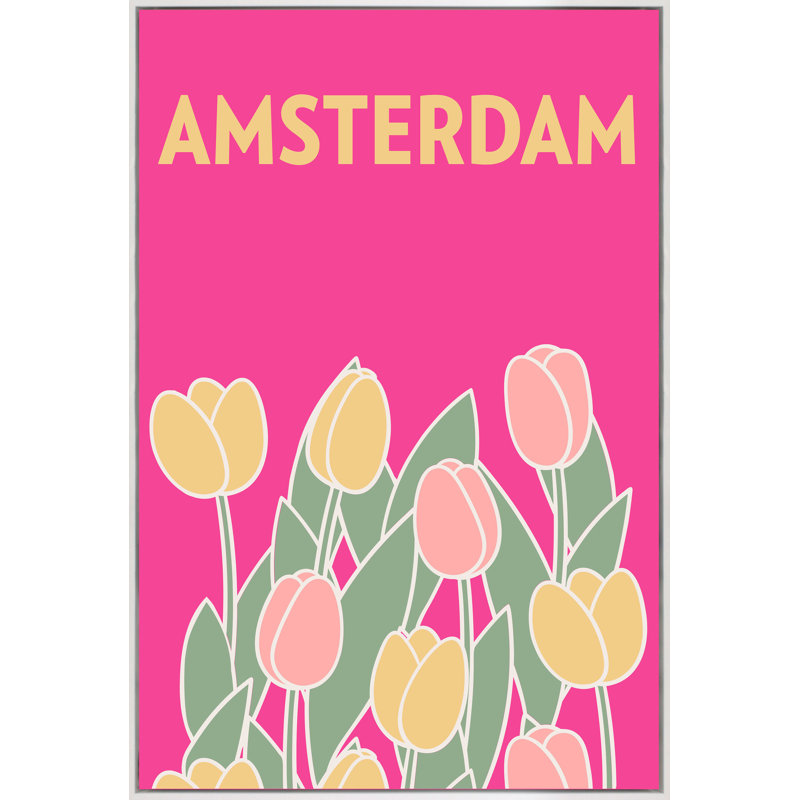 «Amsterdam» par Yaffa G - reproduction sur toile, Encadré gris, H 40 po x l 26 po