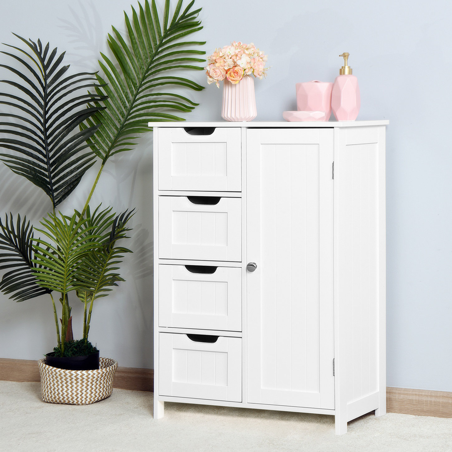 Winston Porter Modern White Bathroom Storage Bathroom