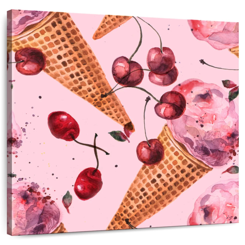 Cherry Flavoured Ice Cream, 20" H x 20" W