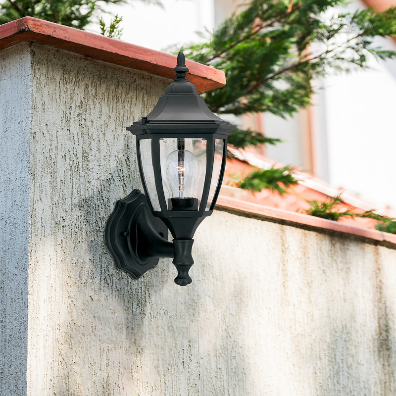 Lanterne murale d'extérieur 1 lumière H 14,25 po Slusser, Noir