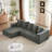 Chenille L-Shaped Sectional Sofa Set