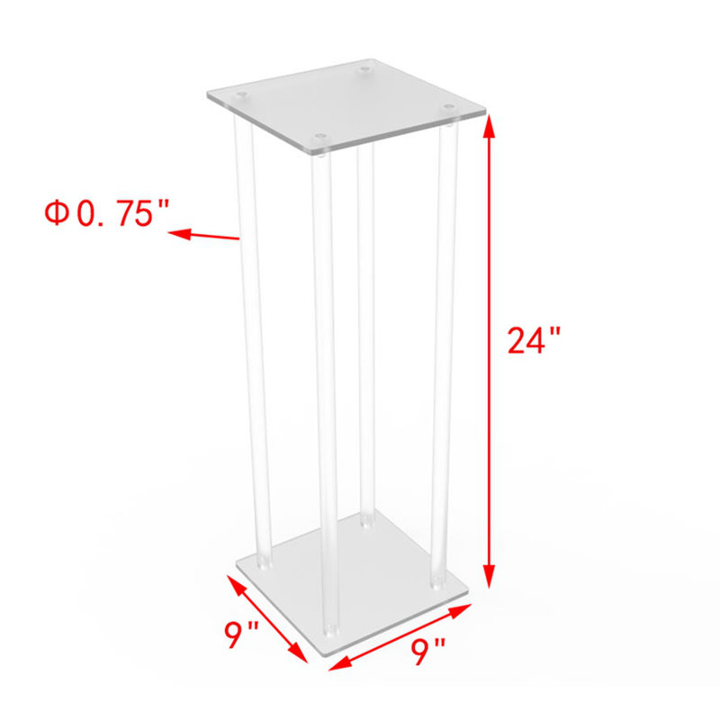 Kammeron Tall Clear Acrylic Riser Transparent Plexiglass Pedestal Table Display Podium Glorifier Riser Stand