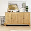 Armoire média 59 "avec esthétique rétro, étagères ouvertes, charme de création de chambre à coucher, rangement décoratif