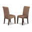 Chaises de cuisine Barry Parson - Ensemble de 2 chaises de salle à manger rembourrées en tissu de lin brun, acajou-471346989-471346986