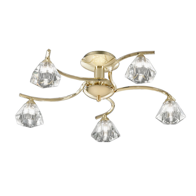 Tipton Glass Semi Flush Mount, Brass