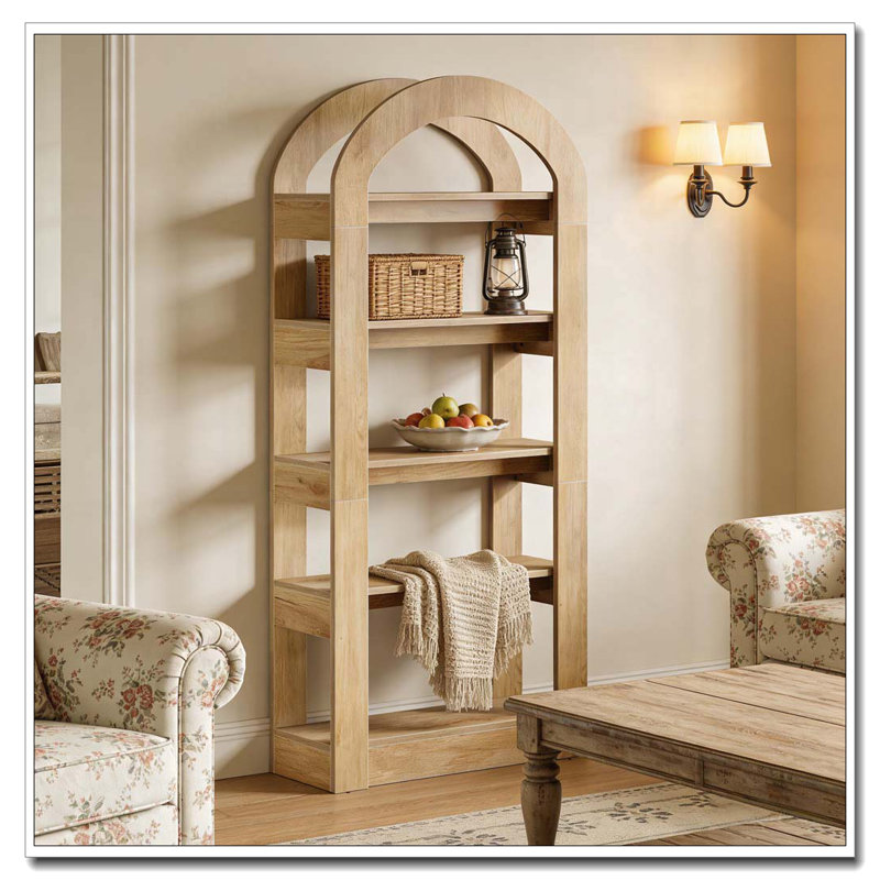 Arched Display Shelf,5-Tier Bookshelf