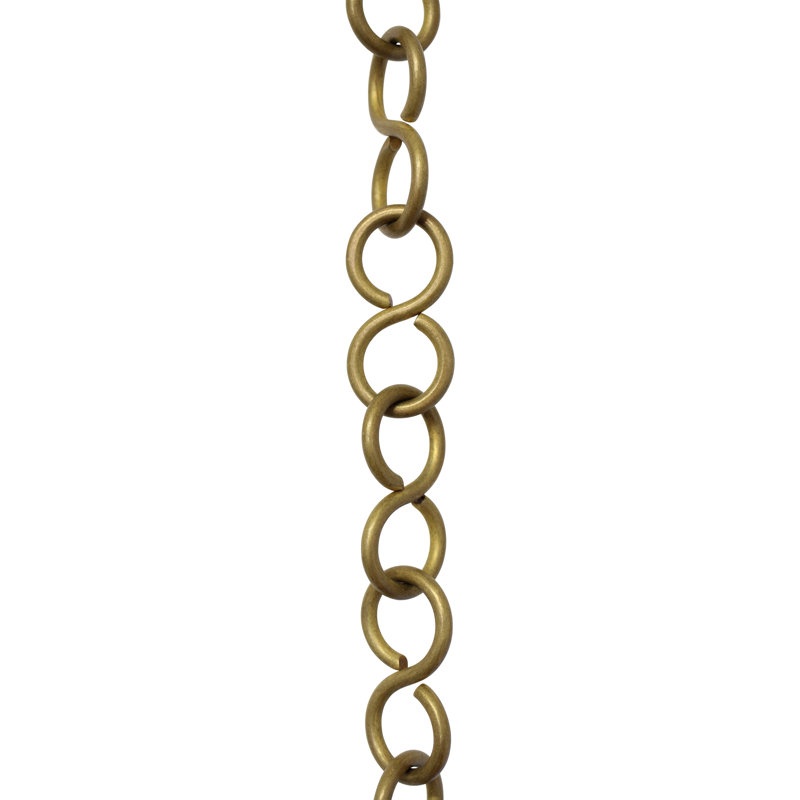 Chaîne en laiton massif en forme de S non soudée, Laiton antique, H 36 po x l 0,94 po x P 0,16 po