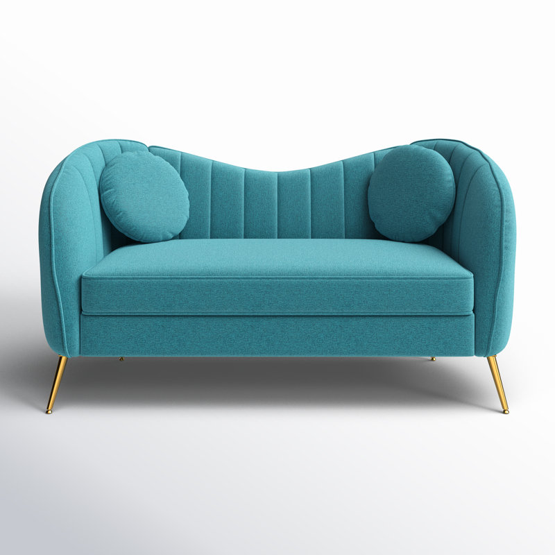 Sidwell Upholstered 64.6'' Loveseat, Teal Polyester