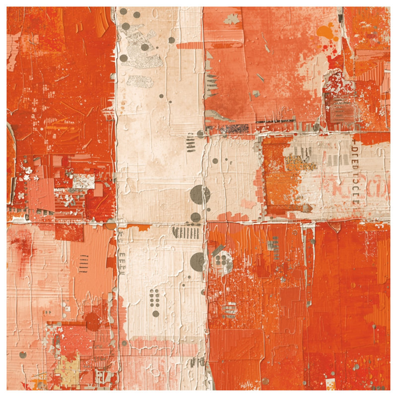 Coussins décoratifs à double face orange et beige, 16 x 16 pouces
