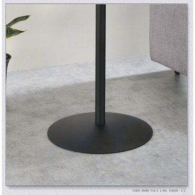 17.5 Inch Wide End Table with Black Marble Textured Top, Perfect for Adding Elegance and Functionality to Any Room