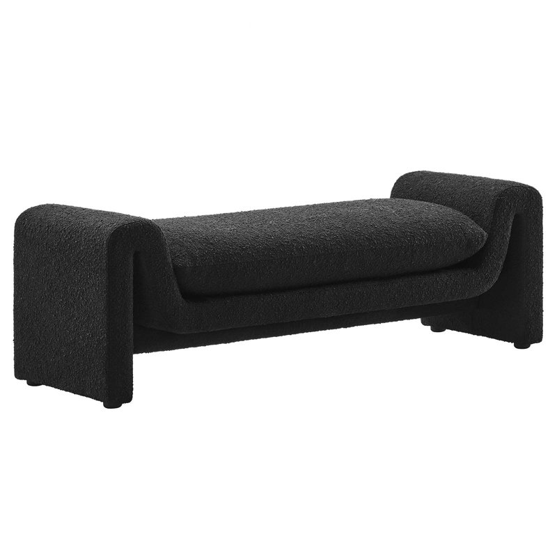 Modway Waverly Boucle Fabric Bench, Black