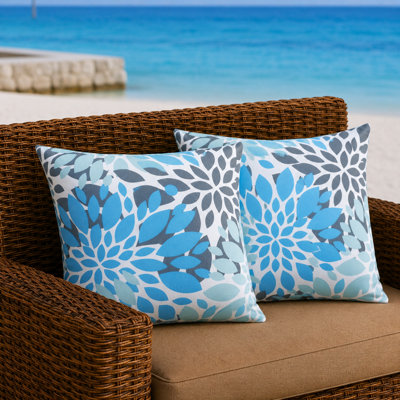 18" Square Indoor/Outdoor Waterproof and Fade-Resistant Throw Pillows with Inserts and Zipper, Set of 3