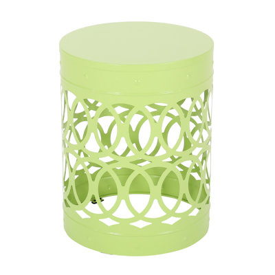 Outdoor Metal End Table - Large. Iron Cut Design For Outdoor. Powder-Coated Frame. No Assembly. 18.17 In. Height. 13.38 Width. Depth. 4.58 Lb. Weight Large Modern Table. Side 13.38" X 18.17". Lb