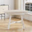 Table de salle à manger rustique en bois massif de 47 pouces pour 4 à 6 personnes, table de cuisine ronde en bois pour la salle à manger, table de ferme de style campagnard avec plateau en bois et base en croix