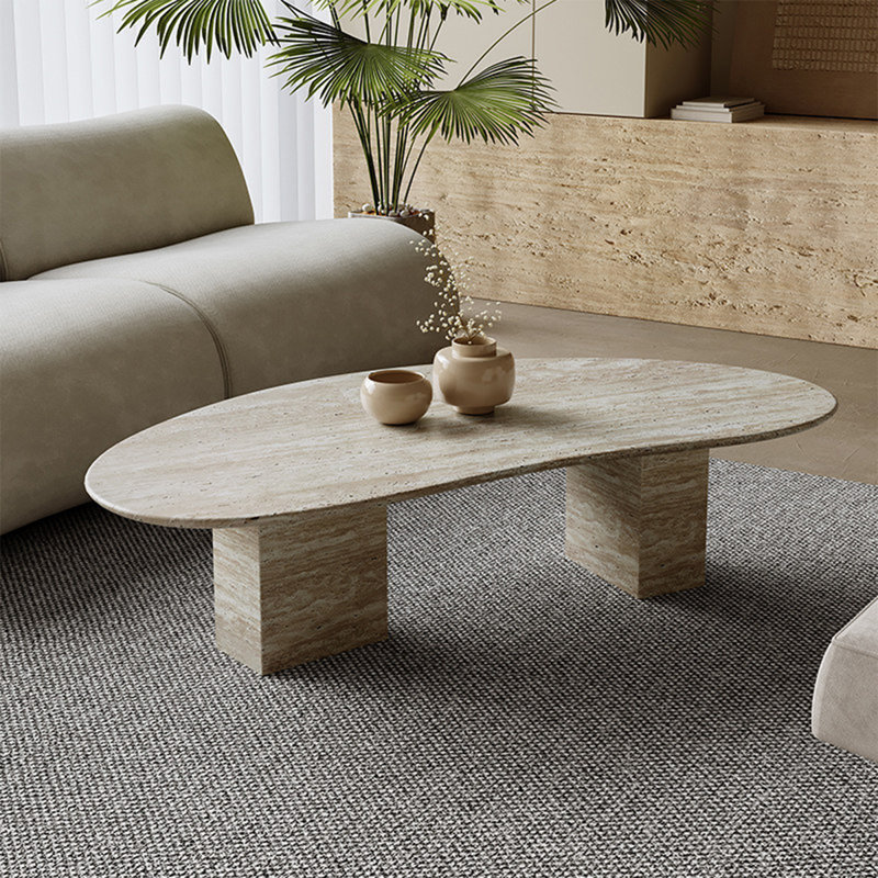 Image de table basse en pierre, H 13,78 po x l 55,12 po x P 17,72 po