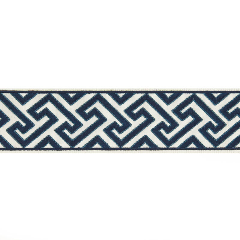 Treillis Passementerie Sanchi Tape 100% Polyester Fabric, Indigo