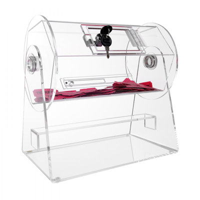 Acrylic Raffle Drum Professional Raffle Ticket Spinning Cage with 2 Keys Transparent Lottery Spinning Drawing Holds 2500 Tickets or 100 Raffle Ball Acrylic Raffle Drum Professional Raffle Ticket Spinning Cage with 2 Keys Transparent Lottery Spinning Drawing Holds 2500 Tickets or 100 Raffle Ball