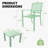 3-Piece Outdoor Bistro Set, Stackable Metal Patio Table and Chairs, Weather-Resistant Iron Bistro Furniture-1490996292