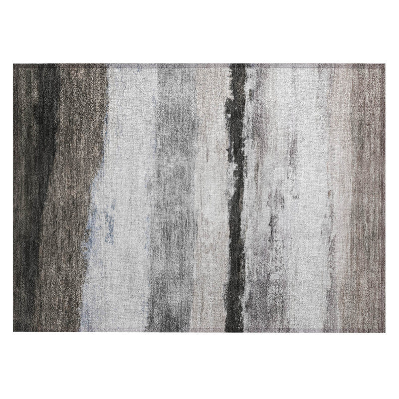 Tapis rayé intérieur / extérieur lavable à la machine ACN2169, Rectangle 1 pi 8 po x 2 pi 6 po