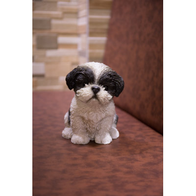 Statue de chiot Shih Tzu assis