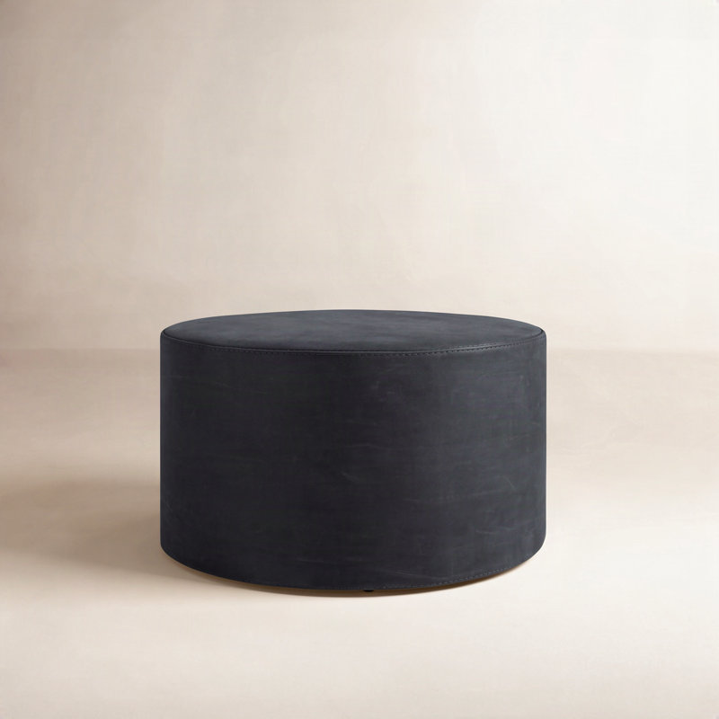 Grand repose-pieds en cuir Bumper, Encre cuir véritable