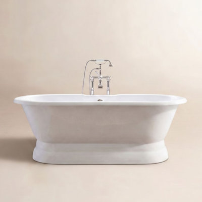 Kristin 61" Pedestal Soaking Cast Iron Bathtub