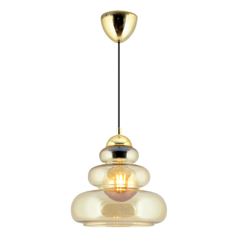 Elegant Color Chandelier, Plastic Body, Ø9 x 2.8 inches Base Plate, Ø9.8 x 9.4 inches Glass Cap | Adjustable Height 12.2 - 23.6 inches | E27 Socket Max 40W, Stylish Lighting for Home & Office Decor, IP20 Rated