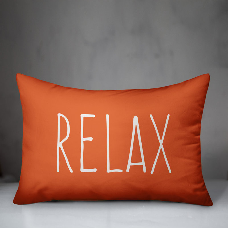 Textual Outdoor Throw Pillow, Orange