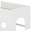 Lit mezzanine bas en bois avec tablettes de rangement et glissade-488440315