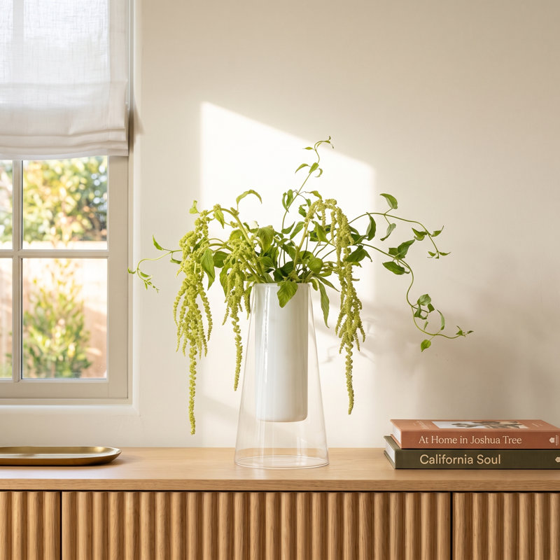 Armes Curie Table Vase, 7.25" H x 4" W x 4" D
