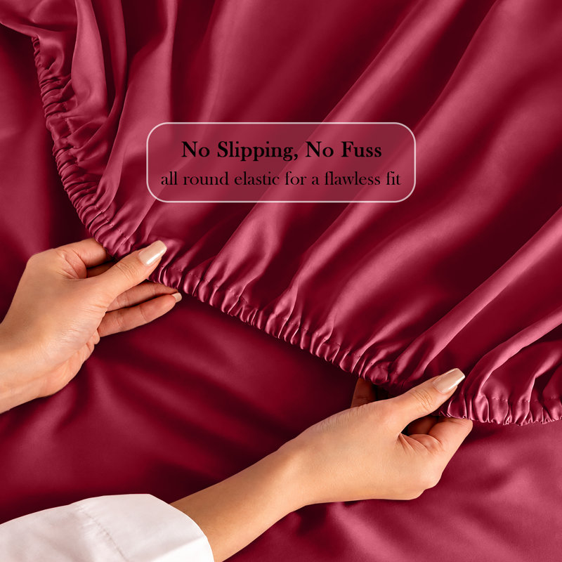 Bedroom Collection Standard Fitted Sheet, King, Red