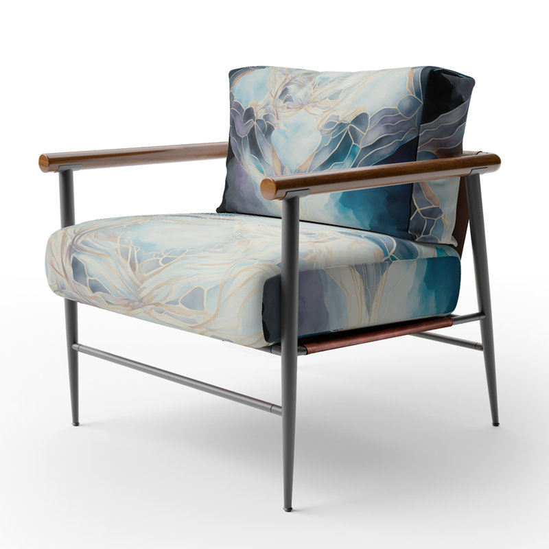 Cyress - Fauteuil d'appoint géométrique abstrait en velours, Noir, noir, noir, noir