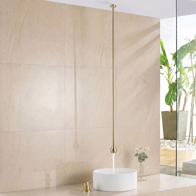 Modern Ceiling Mounted Bathroom Faucet, 63" Single Handle Solid Brass Sink Faucet