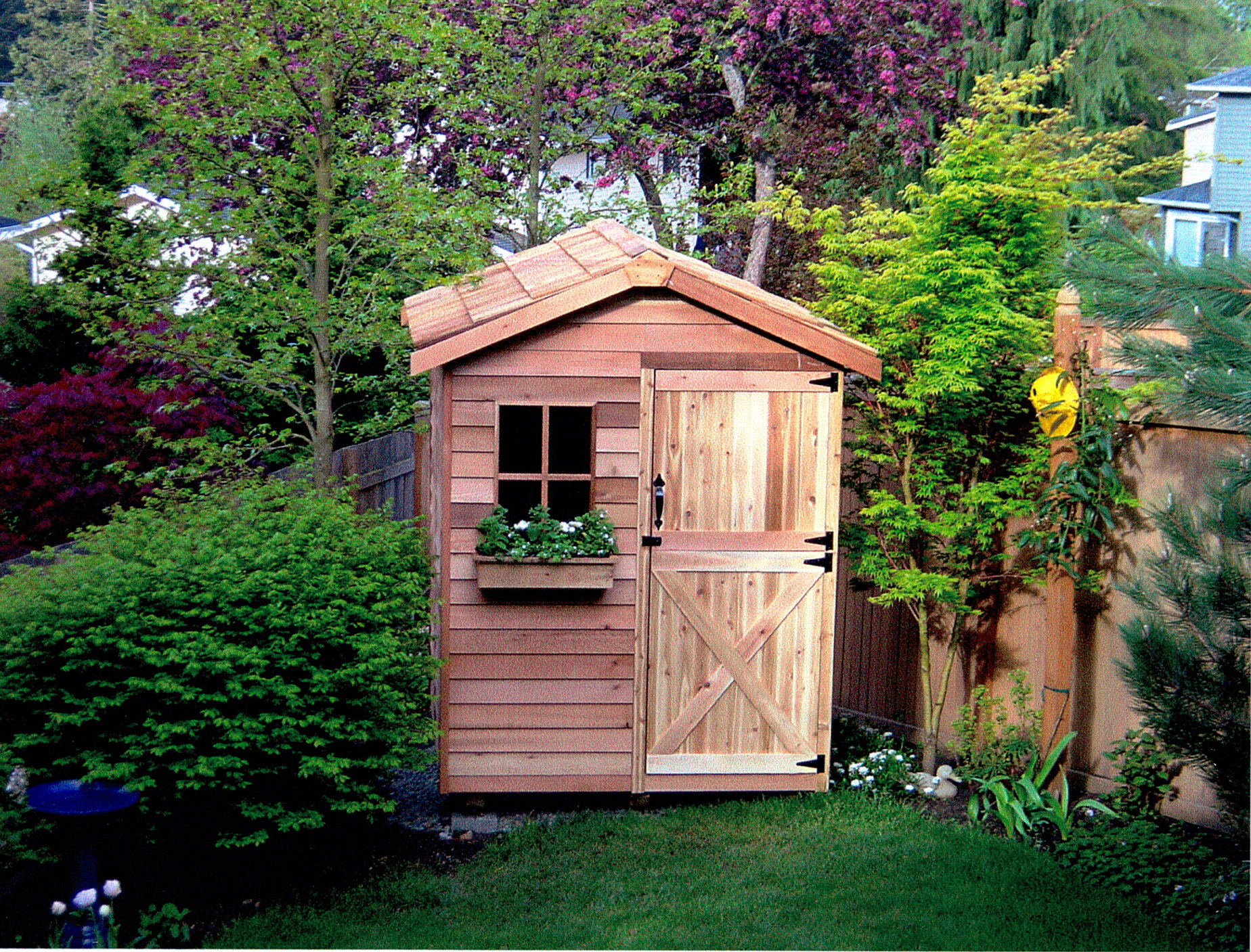 Cedarshed Gardener Western Red Cedar Wood Traditional Storage Shed | Wayfair, image size:1848x1407