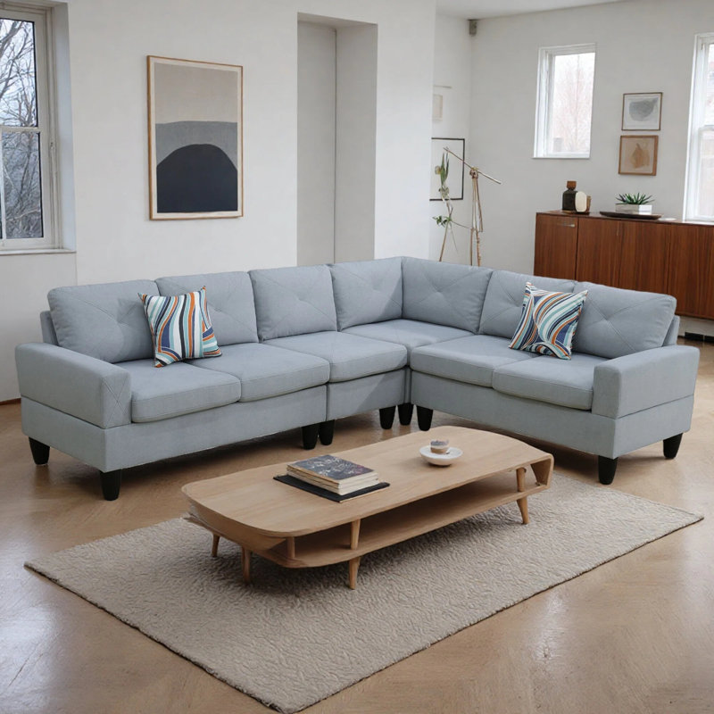 Canapé modulaire 4 pièces Modern L, Gris