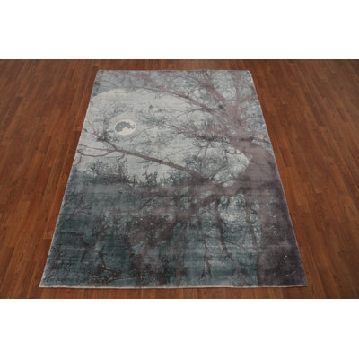 Nature Print Modern Abstract Rug 5x7