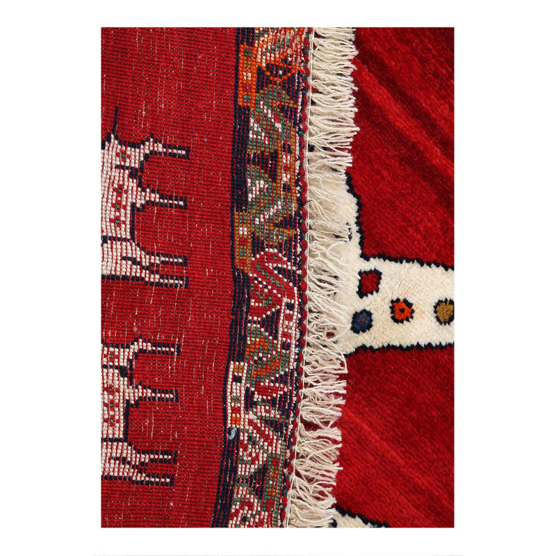 Tapis noué à la main 5 pi x 7 pi 9 po Animal
