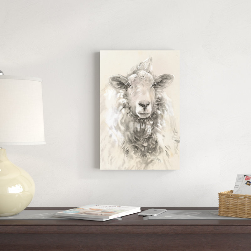 «Sketched Farm Portraits I» par Jennifer Paxton Parker - peinture sur toile tendue, H 18 po x l 12 po