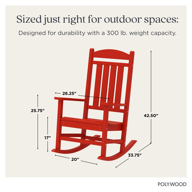 Chaise berçante POLYWOOD, Rouge coucher de soleil