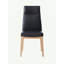 Ensemble de 2 chaises d'appoint Raquan en cuir noir et finition noyer