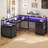 Wrought Studio™ 63'' L-Shaped Desk With Power Outlets & LED Lights-1464914338