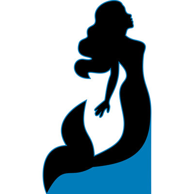 Mermaid Swimming Little Water Cardboard Standup