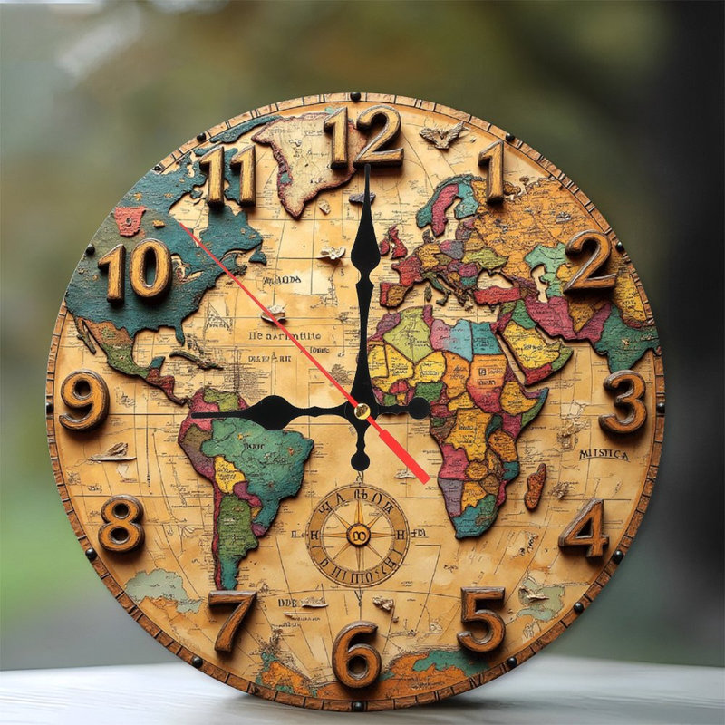 Horloge murale rétro en bois