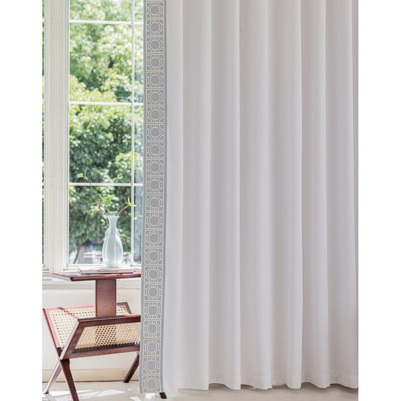Paire de rideaux occultants en lin blanc Clara (2 panneaux), 52" W X 84" L
