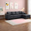 Canapés modernes confortables, canapé modulaire en cuir noir avec méridienne pour le salon familial
