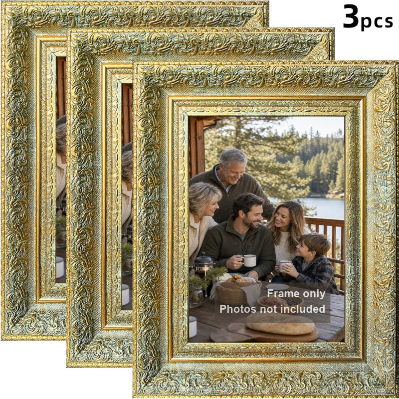 Cadre photo mural 3 pièces 8 "x 10" noir pour cadeaux de fête des Mères, Black, 3, L 8 po x H 10 po