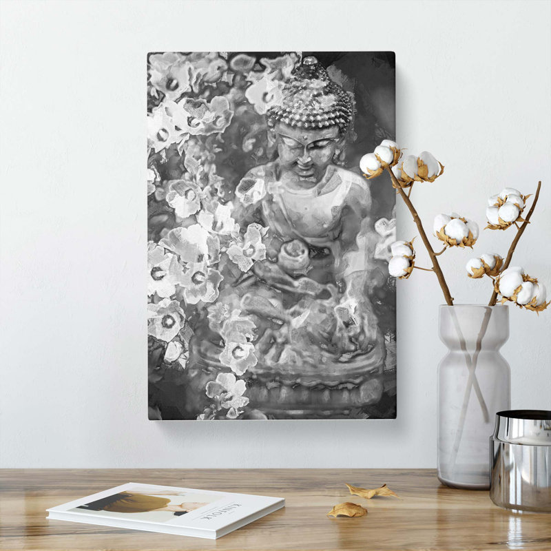 Buddha Surrounded in Abstract - Wrapped Canvas, 50cm H x 35cm W x 3cm D