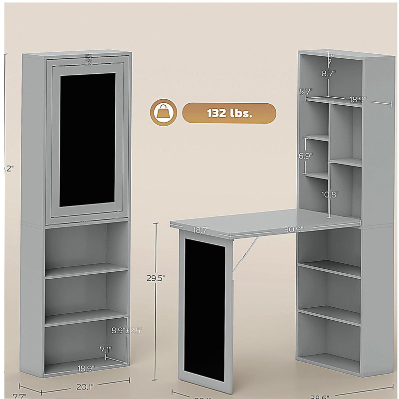 Bureau d'ordinateur pliable, bureau d'ordinateur mural