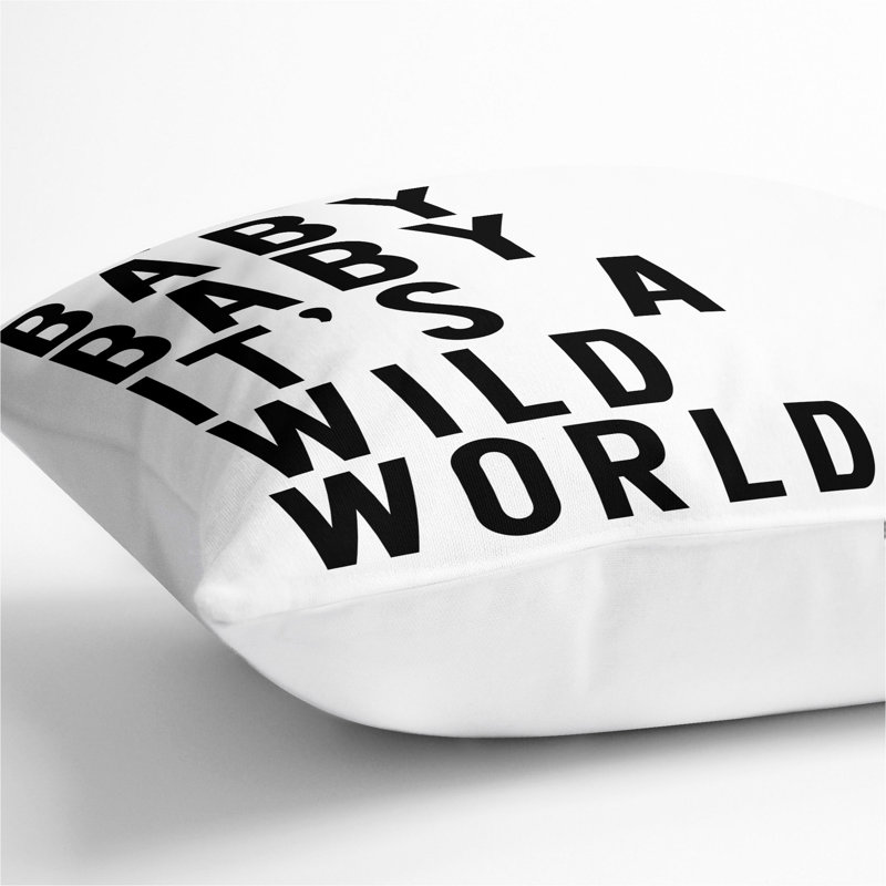 Wild World Scatter Cushion, 55cm H x 55cm W x 20cm D, White